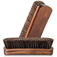 Cepillos de crin de caballo de 17 cm para botas- zapatos y otros tipos de cuidado de la piel- color marrón- 2 unidades